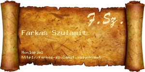 Farkas Szulamit névjegykártya